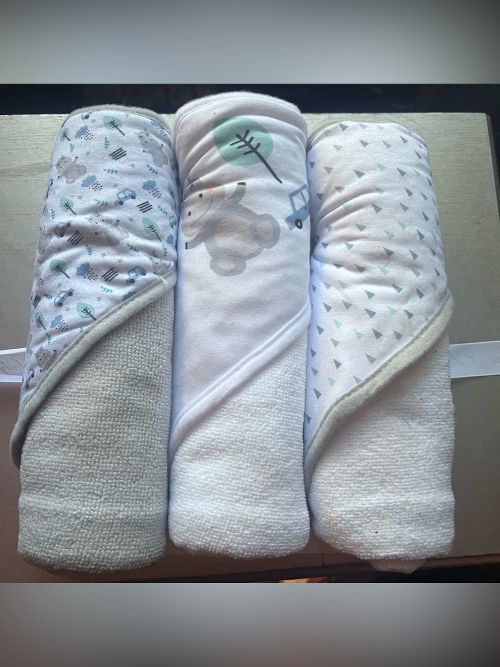 Celebrity Baby 3 Piece Hooded Towel Set Hippo Cars New 0-6 Months